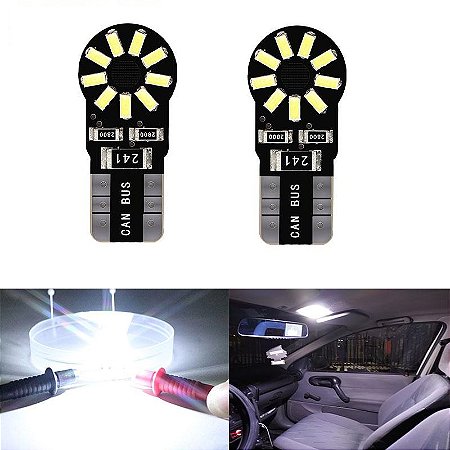 LAMPADA LED T10 PINGO ESMAGADO CAMBUS REDONDA (UN)