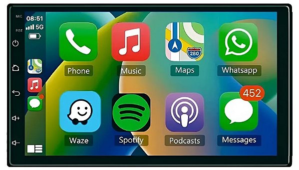CENTRAL MULTIMIDIA MP5 7" (TELA AHD) APPLE CARPLAY ANDROID AUTO (S/ FIO)  - KX3