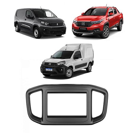 MOLDURA PAINEL 9" STRADA 21/ E FIORINO E PEUGEOT 22/ MOBI 26/ PRETO FOSCO 2DIN - UPPERTECH