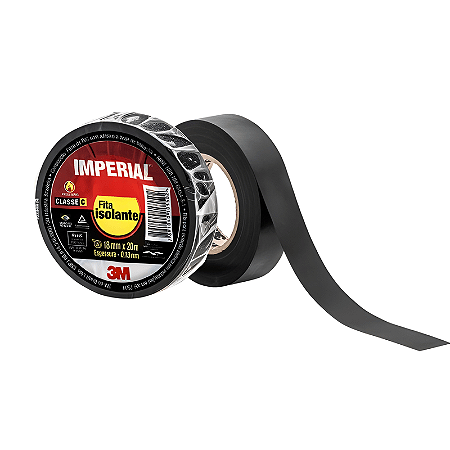 Fita Isolante 3M™ Imperial® Preta 18mm x 20metros