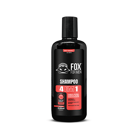 Shampoo 4 x 1 - 240ml - Fox For Men