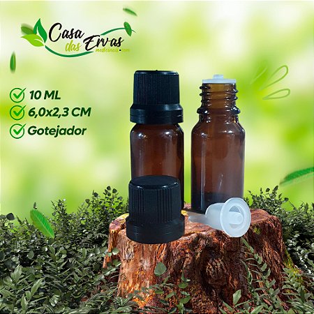 Frasco de Vidro Gotejador Âmbar - 10ML