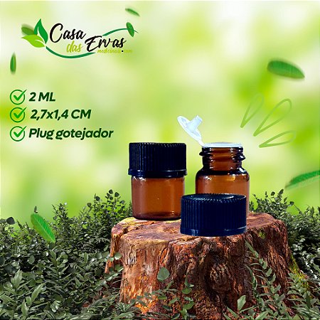 Frasco de Vidro Gotejador Âmbar - 2ML