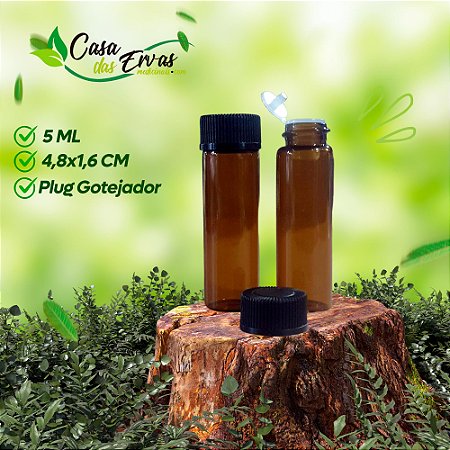Frasco de Vidro Gotejador Flalconete Âmbar - 5ML