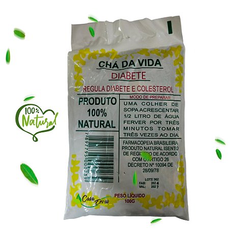 Pacote de Chá da Vida - Diabetes e Colesterol - 100g