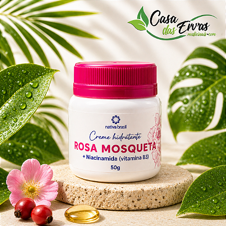 Creme Hidratante Rosa Mosqueta e Niacinamida - Nativa Brasil -50g