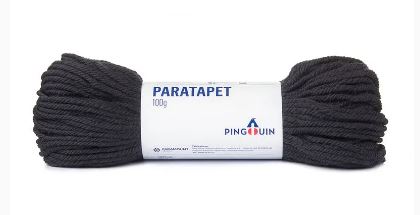 Lã Paratapet Cor 100 Preto Fio Pingouin 100 gramas