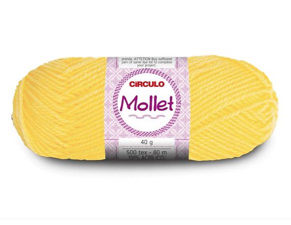 Lã Mollet Círculo Cor 1245 Canário 40 gramas