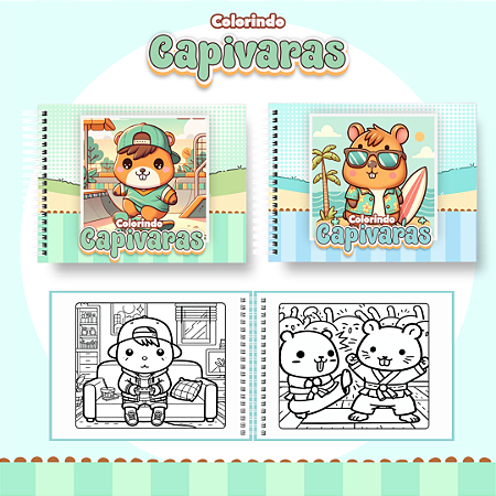 Caderno / Livro de Colorir Capivara Menino