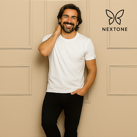 Camiseta masculina algodão egípcio branca - G