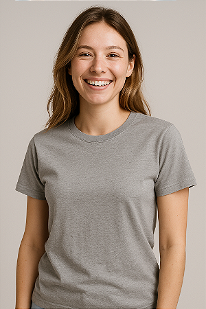 Camiseta Cinza Feminina em Algodão Egípcio G – NEXTONE