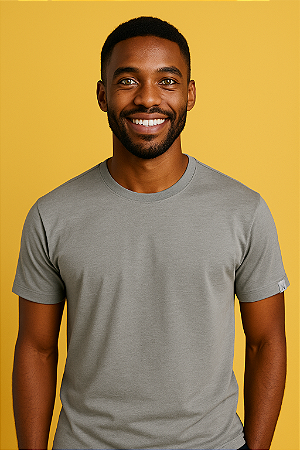 Camiseta masculina algodão egípcio Cinza - G