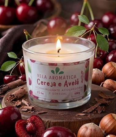 Vela Aromática Cereja e Avelâ