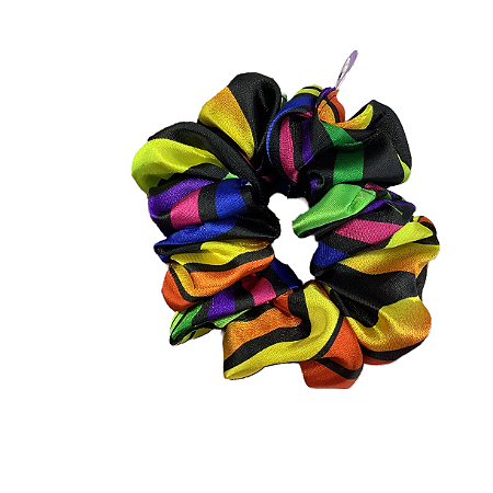 Scrunchies Colors fundo Preto Cetim