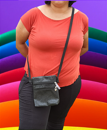 Bolsa Tira Colo Enaê Preto Brilho