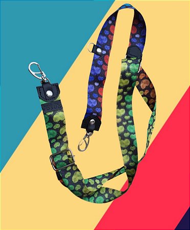 Alça para Bolsas Corações Arco-íris