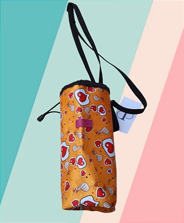 Bolsa Garrafinha de Água Coração Coreano Laranja