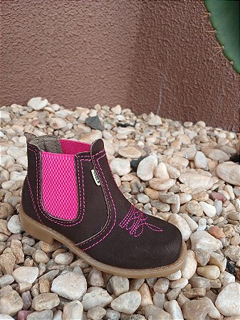 BOTINA INFANTIL NOBUCK CAFÉ / ROSA F1000