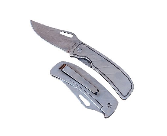CANIVETE DE BOLSO INOX COM TRAVA MONOBLOCO