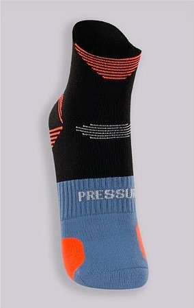 MEIA MASCULINA CANO BAIXO PRETO/LARANJA LUPO
