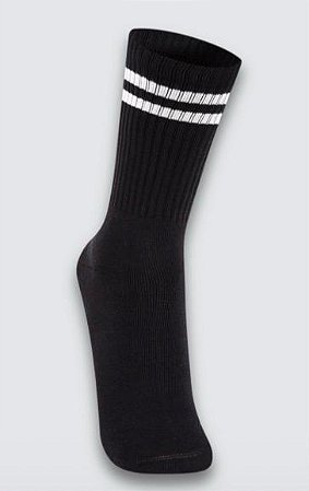 MEIA MASCULINA CANO MÉDIO PRETO/BRANCO LUPO