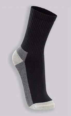 MEIA MASCULINA CANO MÉDIO PRETA/CINZA LUPO