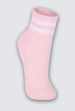 MEIA JUVENIL MENINAS ROSA BB/BRANCO LUPO