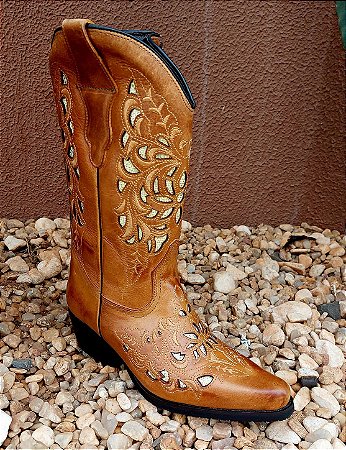 BOTA FEMININA PEKUS WIKSY / GLITER OURO GUTIERRE