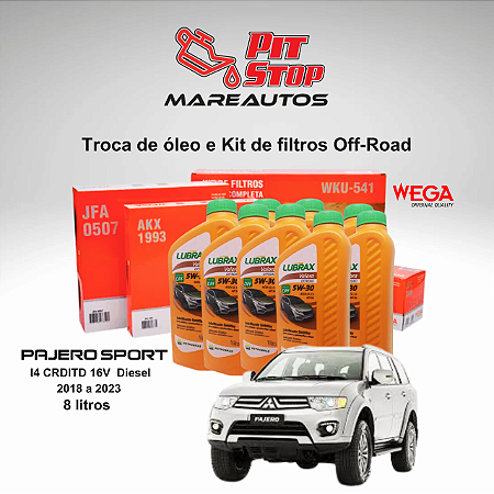 Troca de Óleo 5W 30 e Filtros para Pajero Sport I4 CRDITD 16V Diesel em Peruíbe