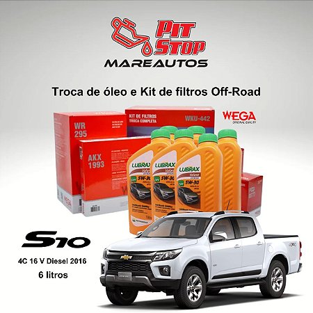 Troca de Óleo 5W 30 e Filtros para Chevrolet S10 4C 16V Diesel em Peruíbe