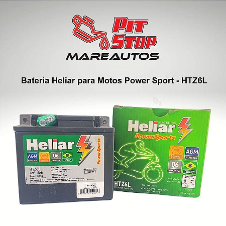 Troca de Bateria Heliar HTZ6L 12v - 5Ah para motos