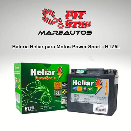 Troca de Bateria Heliar HTZ5L 12v - 4Ah para motos