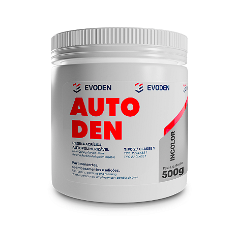 Resina Acrílica Autopolimerizável Autoden 500g - Evoden