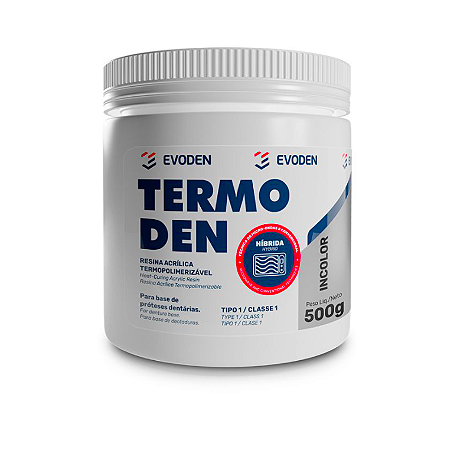 Resina Acrílica Termopolimerizável Híbrida Termoden 500g - Evoden