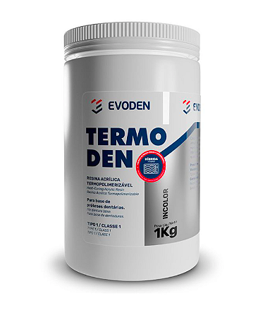Resina Acrílica Termopolimerizável Híbrida Termoden 1Kg - Evoden