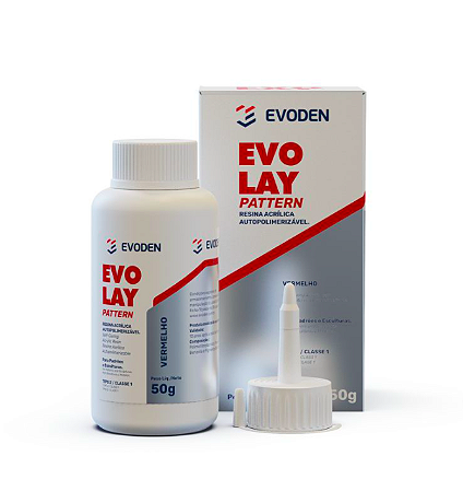 Resina Acrílica Autopolimerizável Evolay Pattern Vermelha 25g - Evoden