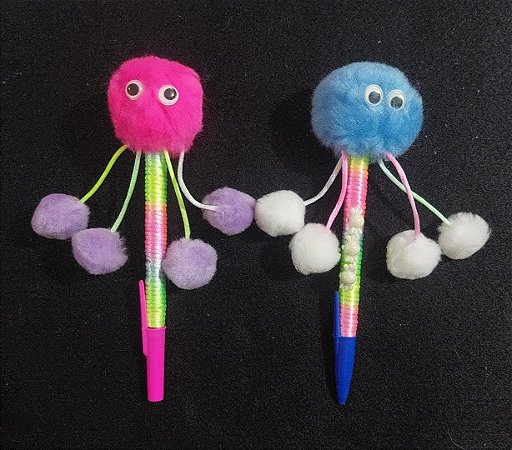 Caneta decorada Polvo de pompons