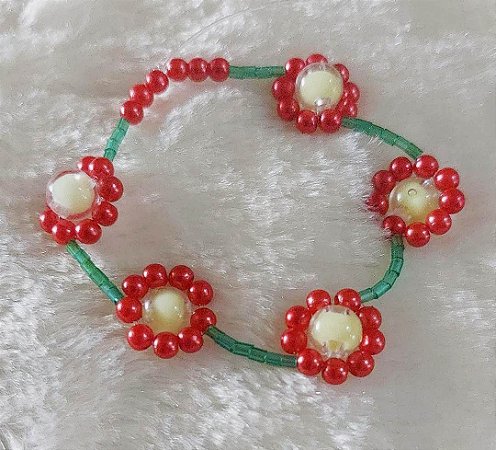 Pulseira Flor de miçangas