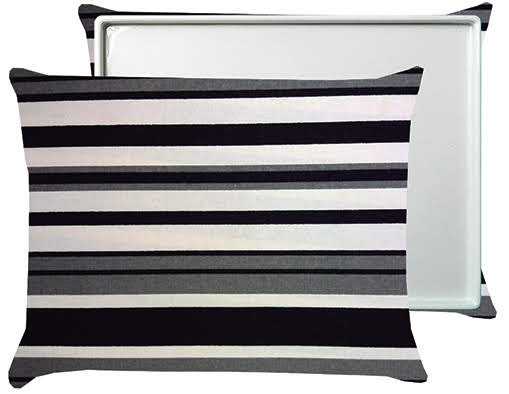 Bandoca Termoplástico Branco Listras Preto e Cinza