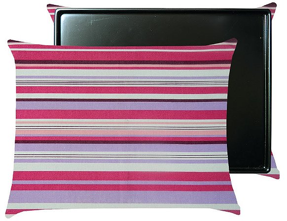 Bandoca Termoplástico  Preto Listras Rosa e Lilas