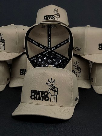 Boné Preto Chato Bege