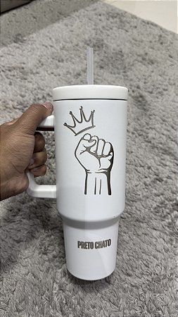 Copo Térmico Preto Chato 1.2lt