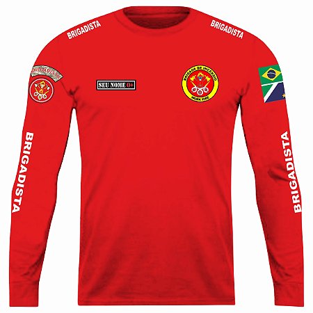 CAMISETA MANGA LONGA BRIGADA DE INCÊNDIO BRIGADISTA