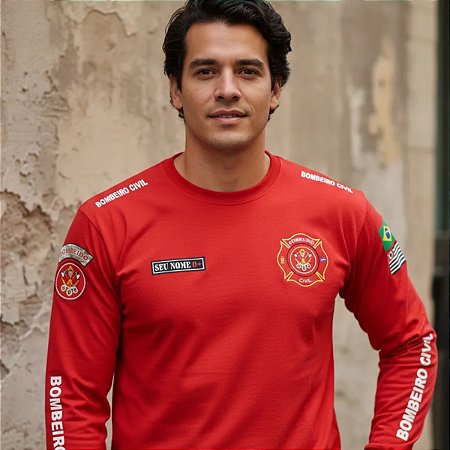 CAMISETA MANGA LONGA BOMBEIRO CIVIL PROFISSIONAL