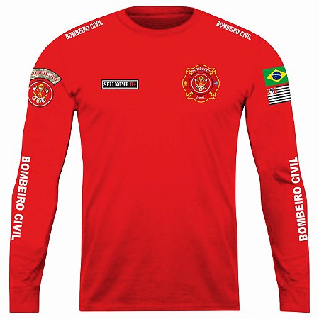 CAMISETA MANGA LONGA BOMBEIRO CIVIL PROFISSIONAL