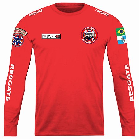 CAMISETA MANGA LONGA SOCORRISTA CONDUTOR MOTORISTA