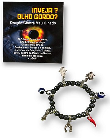 Pulseira - Contra Inveja e Olho Gordo - Hematita