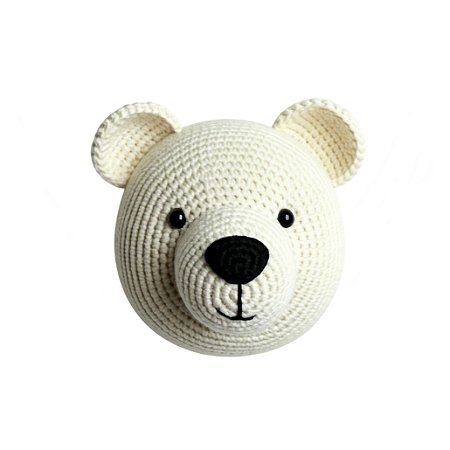 Urso Polar de Parede em Crochê