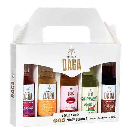 Kit Maleta de Degustação Daga c/ 5 Mini Licores (5x 60ml)
