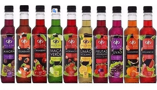 Kit C/10 Xarope Para Soda Italiana Drinks Dilute 500ml Suco